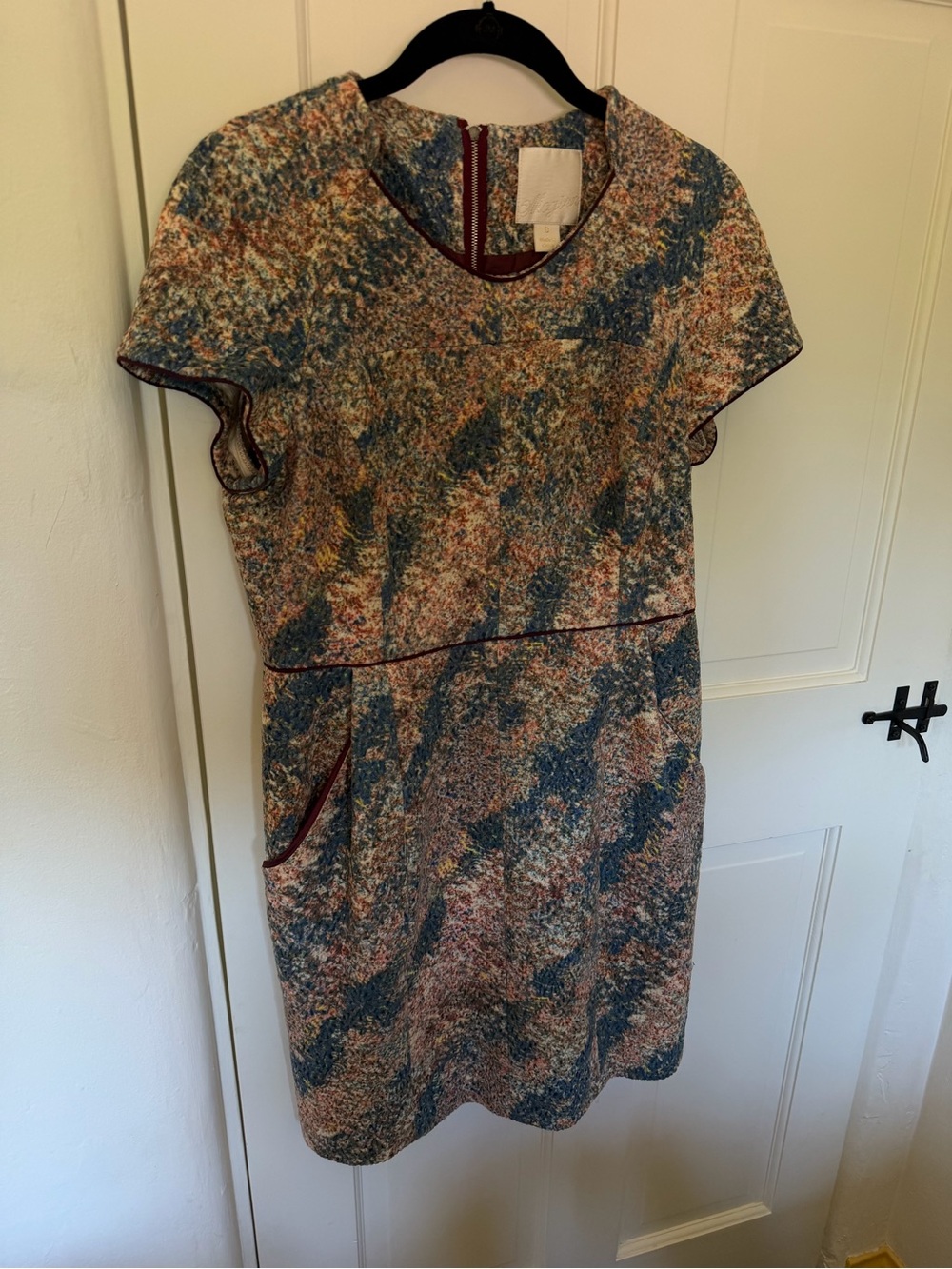 Maggy London Multicolor Tweed Shift Dress Size 8
